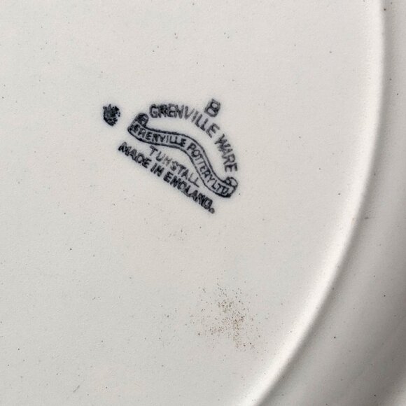 Vintage Grenville Ware Tunstall Plate (England) Floral White Pink Gold Decor - Picture 4 of 8